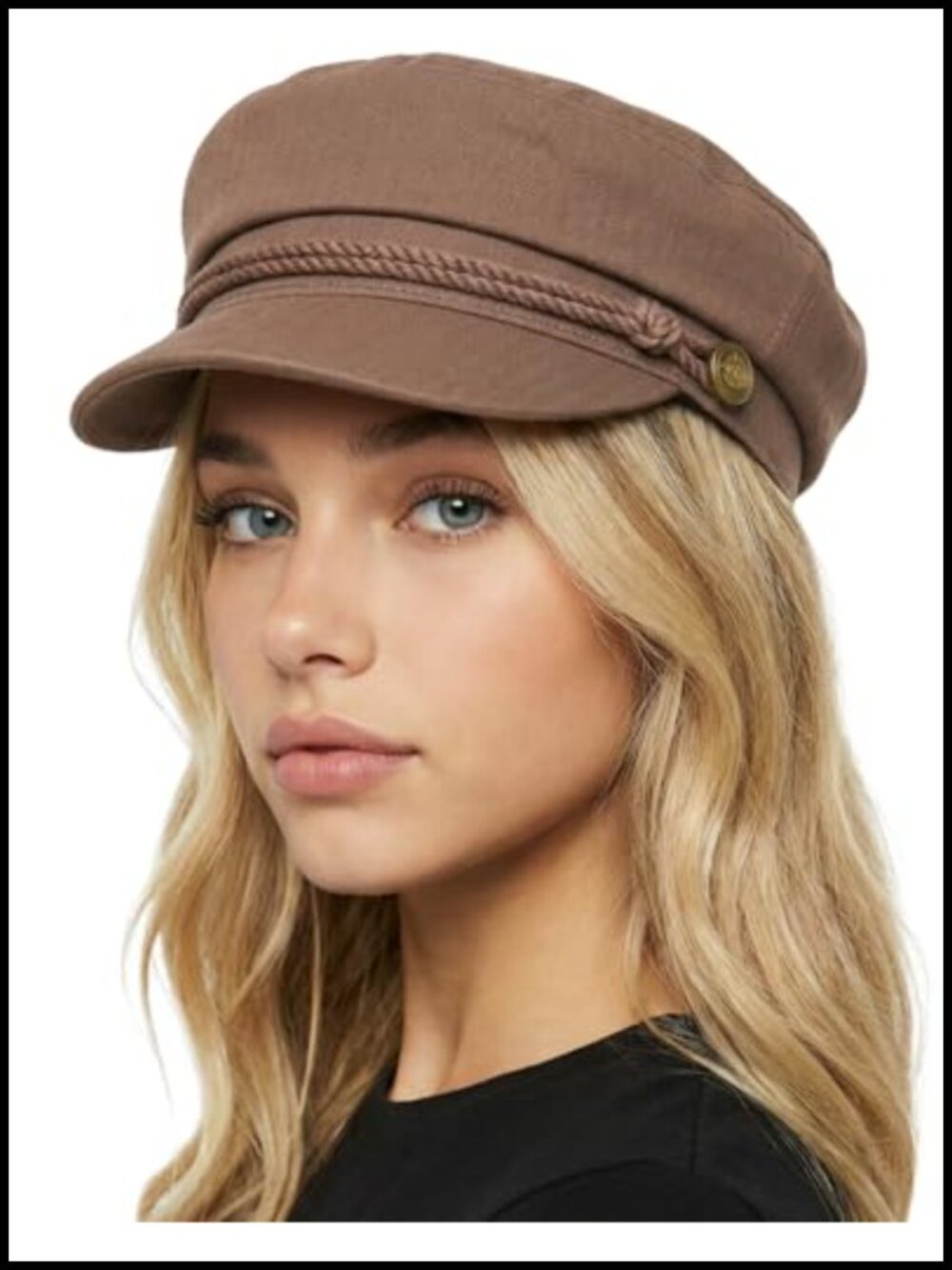 Cotton Greek Fisherman Newsboy Cap Comfort Fit 2-Inch Brim Elastic Band